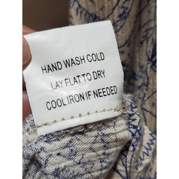 Blu Heaven Women's White Blue Paisley Rayon Long Sleeve Button Down Shirt Medium - Picture 8 of 11